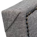Ver imagem 7 de Cabeceira com Tachinhas Metal Fumê Estofada 160cm para Cama Queen Linho Cinza Madri - Lh Móveis