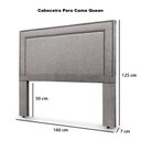 Ver imagem 4 de Cabeceira com Tachinhas Metal Fumê Estofada 160cm para Cama Queen Linho Cinza Madri - Lh Móveis