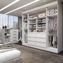 Ver imagem 2 de Guarda-roupa Casal Honey 4 Portas 6 Gavetas 1 Porta 4 Gavetas Espelho Branco - Pm