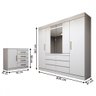Guarda-roupa Casal Honey 4 Portas 6 Gavetas 1 Porta 4 Gavetas Espelho Branco - Pm - 4