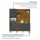 Ver imagem 7 de Armário de Cozinha 6 Portas 2 Gavetas Loft Ripado Imperatriz 100% MDF Cinza/Amadeirado Freijó/Grafite