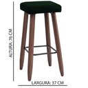 Ver imagem 3 de Banqueta Alta Quadrada Pés Madeira Paris - House Móveis:verde