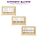 Ver imagem 7 de Berço 2 em 1 com Rattan e Grades Palito em Madeira Maciça Wave Casatema MadeiraOriginals Marrom/Branco