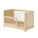 Ver imagem 4 de Berço 2 em 1 com Rattan e Grades Palito em Madeira Maciça Wave Casatema MadeiraOriginals Marrom/Branco