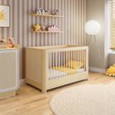 Ver imagem 1 de Berço 2 em 1 com Rattan e Grades Palito em Madeira Maciça Wave Casatema MadeiraOriginals