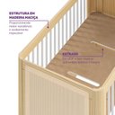 Ver mais imagens de Berço 2 em 1 com Rattan e Grades Palito em Madeira Maciça Wave Casatema MadeiraOriginals Marrom/Branco