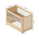 Ver imagem 5 de Berço 2 em 1 com Rattan e Grades Palito em Madeira Maciça Wave Casatema MadeiraOriginals Marrom/Branco