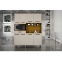 Ver imagem 1 de Kit Cozinha 7 Portas 1 Gaveta - Pratic-Cinamomo/Off White - CHF Móveis