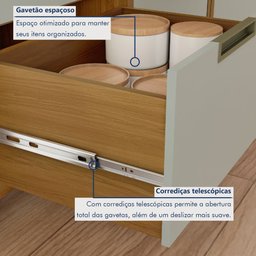 Armário de Cozinha 6 Portas 2 Gavetas Loft Ripado Imperatriz 100% Mdf - 10 Armário de Cozinha 6 Portas 2 Gavetas Loft Ripado Imperatriz 100% Mdf - 10