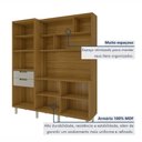 Ver imagem 3 de Armário de Cozinha 6 Portas 2 Gavetas Loft Ripado Imperatriz 100% MDF Branco/Amadeirado Freijó/Off White