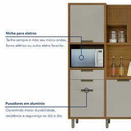 Armário de Cozinha 6 Portas 2 Gavetas Loft Ripado Imperatriz 100% Mdf - 9 Armário de Cozinha 6 Portas 2 Gavetas Loft Ripado Imperatriz 100% Mdf - 9