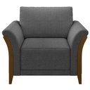 Ver imagem 5 de Kit 2 Poltronas Decorativas Sala de Estar 102cm Pés Madeira Roya M22 Linho Cinza Escuro - Mpozenato