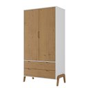 Ver imagem 3 de Guarda Roupa Solteiro Veneza 2 Portas 2 Gavetas Hecol Móveis
