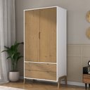 Ver imagem 1 de Guarda Roupa Solteiro Veneza 2 Portas 2 Gavetas Hecol Móveis