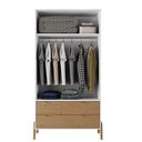 Ver imagem 2 de Guarda Roupa Solteiro Veneza 2 Portas 2 Gavetas Hecol Móveis