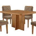 Ver mais imagens de Mesa de Jantar Olímpia 90cm Mdf Canto Copo e com 4 Cadeiras Melissa