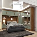 Ver imagem 3 de Quarto Modulado Casal 4 Peças 5 Portas 4 Gavetas com Maleiro e Espelhos Smart Plus Espresso Móveis