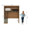Quarto Modulado Casal 4 Peças 5 Portas 4 Gavetas com Maleiro e Espelhos Smart Plus Espresso Móveis - 5