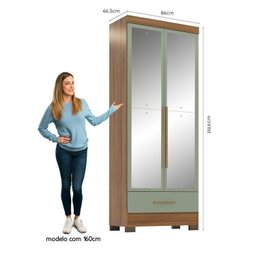 Quarto Modulado Casal 100% MDF 4 Peças 5 Portas 4 Gavetas com Maleiro e Espelhos Smart Plus Espresso Móveis - 7