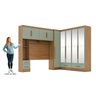Quarto Modulado Casal 4 Peças 5 Portas 4 Gavetas com Maleiro e Espelhos Smart Plus Espresso Móveis - 4