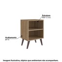 Ver imagem 3 de Mesa de Cabeceira Retrô 39 Cm com 2 Nichos e Prateleira Cor:oak