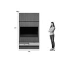 Ver imagem 4 de Rack Bancada C/ Painel P/ Tv até 60 Pol Modular 1.4 Ripado 1 Portas 1 Prat. 141x250cm Nature/off