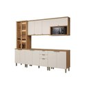 Ver imagem 7 de Kit Cozinha Modulada 5 Peças Selene (2aéreos+2balcões+1paneleiro) Cp06 Jequitiba/off White Fosco