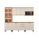 Ver imagem 6 de Kit Cozinha Modulada 5 Peças Selene (2aéreos+2balcões+1paneleiro) Cp06 Jequitiba/off White Fosco