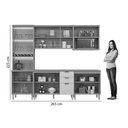 Ver imagem 3 de Kit Cozinha Modulada 5 Peças Selene (2aéreos+2balcões+1paneleiro) Cp06 Jequitiba/off White Fosco