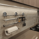 Ver imagem 2 de Barra com Ventosa para Pendurar Utensílios de Cozinha Suporte 70cm Aço Cromado