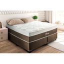 Ver imagem 1 de Cama Box Queen 158x198x59cm Molas Ensacadas Phoenix Montreal Branco/Tabaco