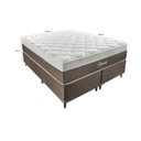 Ver imagem 2 de Cama Box Queen 158x198x59cm Molas Ensacadas Phoenix Montreal Branco/Tabaco