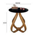 Ver imagem 2 de Mesa Lateral Cebola com Vidro 50cm Preto 60cm