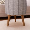 Ver imagem 5 de Kit 2 Puff Apoio Redondo Estofado Decorativo P/ Salas Quarto:puff Cinza