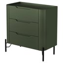 Ver imagem 4 de Mesa de Cabeceira Orgânica 3 Gavetas Pés Industrial Preto Bliss I03 Musgo - Lyam Decor