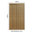 Ver imagem 3 de Guarda-Roupa Solteiro Madesa Tokio 2 Portas de Correr 2 Gavetas Rustic Cor:Rustic