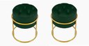 Ver imagem 1 de Kit 2 Puff Banqueta Estofado Decorativo Base de Ferro Capitonê Suede Verde do Lar Móveis e Decoração