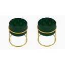 Ver imagem 1 de Kit 2 Puff Banqueta Estofado Decorativo Base de Ferro Capitonê Suede Verde do Lar Móveis e Decoração