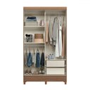 Ver imagem 2 de Guarda-roupa Solteiro Lux 2 Portas 2 Gavetas Jequitiba - Pnr Móveis