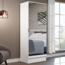 Ver imagem 2 de Sapateira Armário Multiúso Madesa Isis 1 Porta com Espelhos - Branco