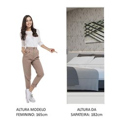 Sapateira Armário Multiúso Madesa Isis 1 Porta com Espelhos - Branco - 7