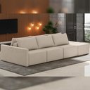 Ver imagem 2 de Sofá Ilha Modular para Sala 342cm com Puff Dublin K01 Linho Bege - Lyam Decor