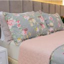 Ver imagem 4 de Kit Colcha Casal Bouti Cobre Leito Estampado 3 Peças Cor:Camélia