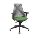 Ver imagem 1 de Cadeira de Escritório Bix X+ Presidencial Ergonômica Reclinável Giratória Cinza com Verde Musgo