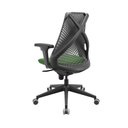 Ver imagem 2 de Cadeira de Escritório Bix X+ Presidencial Ergonômica Reclinável Giratória Cinza com Verde Musgo
