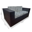 Ver imagem 2 de Conjunto Bora Bora Escuro - 1 Sofá 2 Lugares + 2 Poltronas + 1 Mesa de Centro - Tinharé