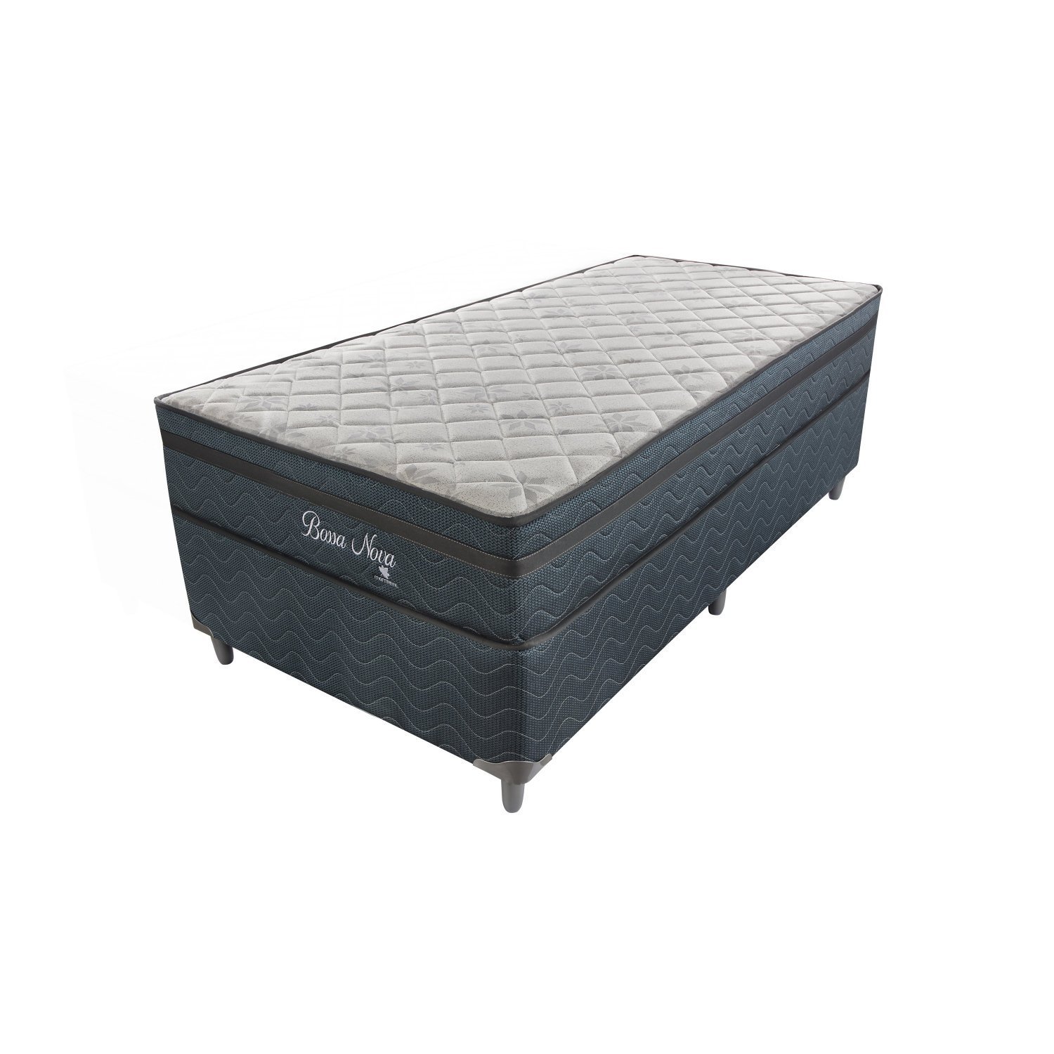 Cama Box Solteiro 88x188x56cm Molas Ensacadas Bossa Nova Blue