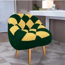 Ver imagem 2 de Kit 02 Poltrona Paloma Escritório Sala Pé Palito Suede Verde e Suede Mostarda - Dominic Decor