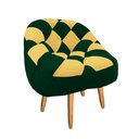 Ver imagem 3 de Kit 02 Poltrona Paloma Escritório Sala Pé Palito Suede Verde e Suede Mostarda - Dominic Decor