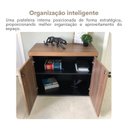 Ver imagem 6 de Kit 2 Armários para Escritório Alto e Baixo com Chave Marrom/Nogal/Preto Artany